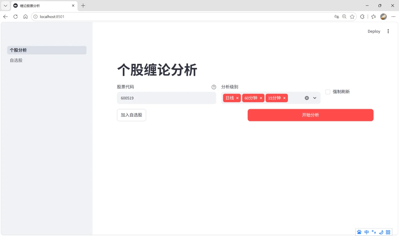 缠论股票分析工具：A股多级别买卖点与中枢识别 截图
