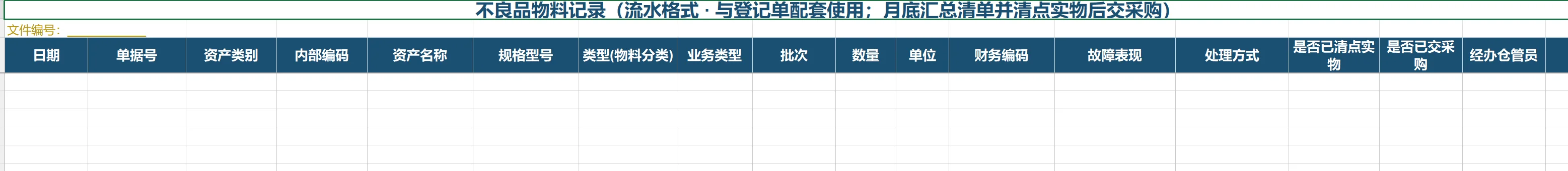 制造业退换货Excel台账：退换料登记与不良品汇总 截图 3