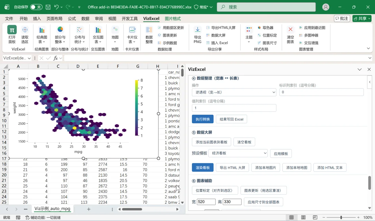 VizExcel:Excel一键生成140余种图表的可视化加载项 截图 7